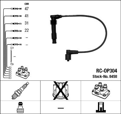 Комплект проводов зажигания NGK 8458 для OPEL CORSA