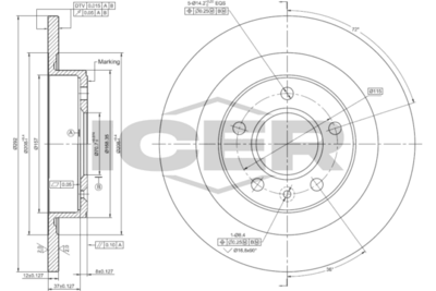 спирачен диск ICER 78BD1558-2