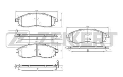 Комплект тормозных колодок, дисковый тормоз ZEKKERT BS-2537 для MITSUBISHI L200