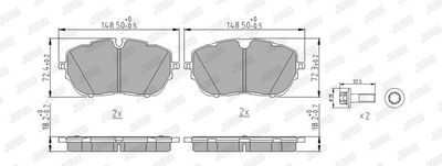 Bremsekloss sett JURID 573697J for PEUGEOT, CITROËN, OPEL, VAUXHALL, …