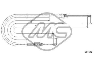 Metalcaucho 83072 Трос ручного тормоза  для RENAULT MEGANE I Cabriolet (EA0/1_) 1.6 16V (EA04, EA0B, EA11, EA1J)