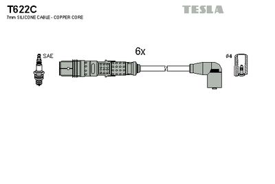 Комплект проводов зажигания TESLA T622C для MERCEDES-BENZ V-CLASS
