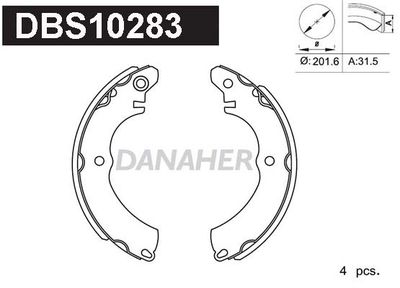 Комплект тормозных колодок DANAHER DBS10283 для CHERY KIMO