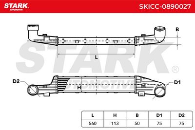 интеркулер (охладител за въздуха на турбината) STARK SKICC-0890027