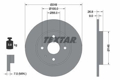 Brake disc Achter Links/Rechts past: BYD DOLPHIN Electric 08.21-