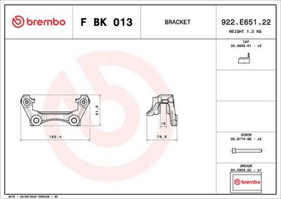 BREMSSATTELHALTERSATZ BREMBO FBK013 1