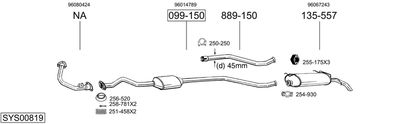 ABGASANLAGE BOSAL SYS00819