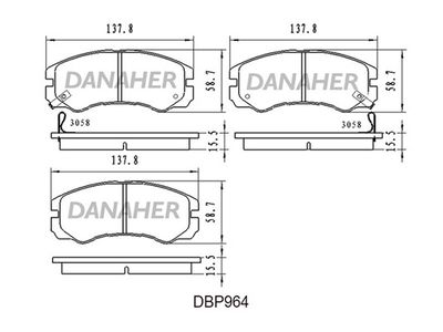 DANAHER DBP964 Тормозные колодки и сигнализаторы  для OPEL MONTEREY (Опель Монтере)