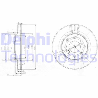 Тормозной диск DELPHI BG3794 для HONDA CAPA