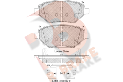 Комплект тормозных колодок, дисковый тормоз R BRAKE RB2261 для OPEL KARL