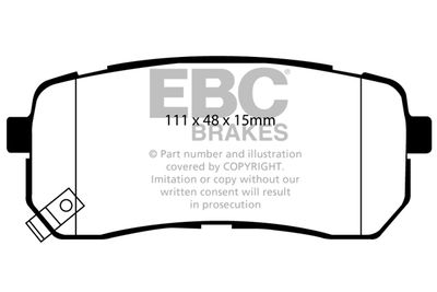 Комплект тормозных колодок, дисковый тормоз EBC Brakes DP1814 для KIA SORENTO