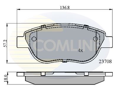 Комплект тормозных колодок, дисковый тормоз COMLINE CBP01783 для FIAT IDEA