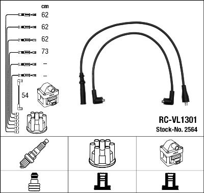 Комплект проводов зажигания NGK 2564 для VOLVO 760