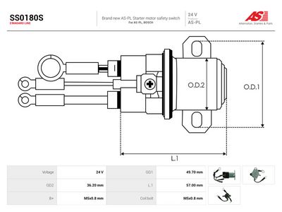 Magneettikytkin, käynnistin AS-PL SS0180S – MERCEDES-BENZ