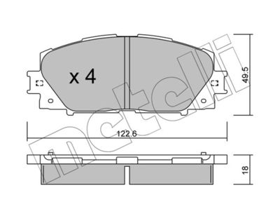 Комплект тормозных колодок, дисковый тормоз METELLI 22-0745-0 для GREAT WALL C30