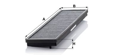 Cabinefilter met actieve kool past: MERCEDES ATEGO, ATEGO 2, ATEGO 3, ECONIC 01.98-