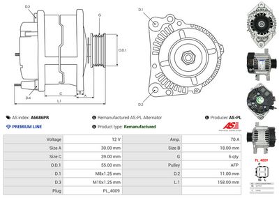 GENERATOR / ALTERNATOR AS-PL A6686PR 4