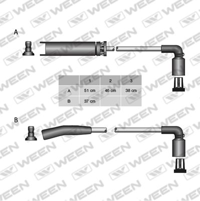 Комплект проводов зажигания WEEN 110-4963 для CHEVROLET LANOS