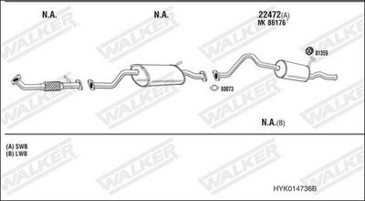 SISTEM DE ESAPAMENT WALKER HYK014736B