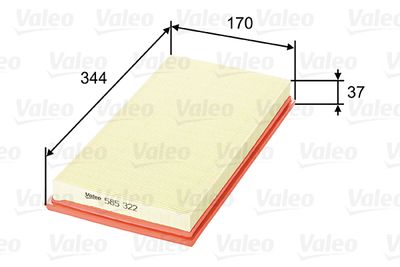 Воздушный фильтр VALEO 585322 для VOLVO V40