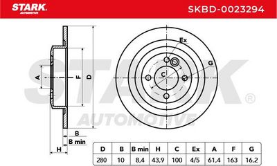 спирачен диск STARK SKBD-0023294