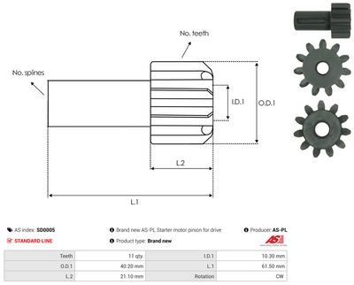 CUPLAJ UNISENS DEMAROR AS-PL SD0005 3