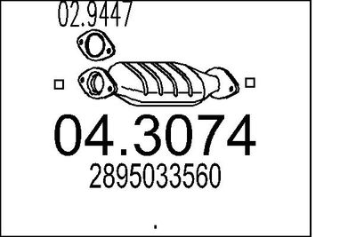 Катализатор MTS 04.3074 для HYUNDAI LANTRA