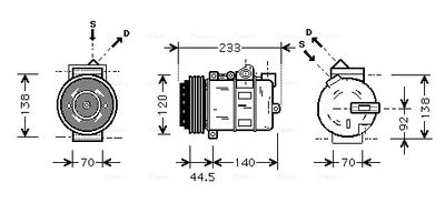 AVA QUALITY COOLING Compressor, airconditioning (MSAK277)