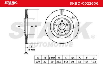 спирачен диск STARK SKBD-0022606