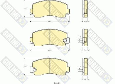 Комплект тормозных колодок, дисковый тормоз GIRLING 6102129 для MITSUBISHI GALANT