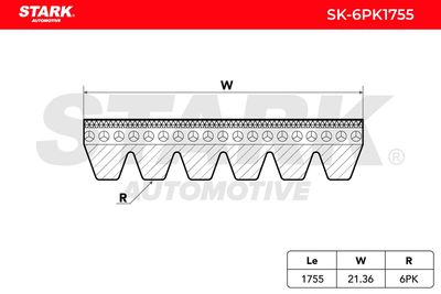 пистов ремък STARK SK-6PK1755