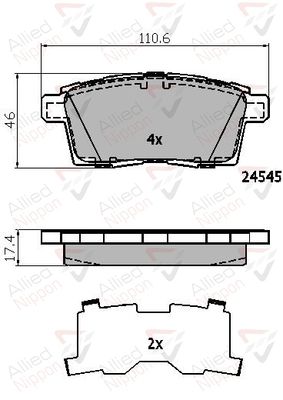 Комплект тормозных колодок, дисковый тормоз COMLINE ADB01731 для MAZDA CX-9