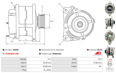 GENERATOR / ALTERNATOR AS-PL A5259 4