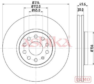 спирачен диск ASHIKA 60-00-0933C
