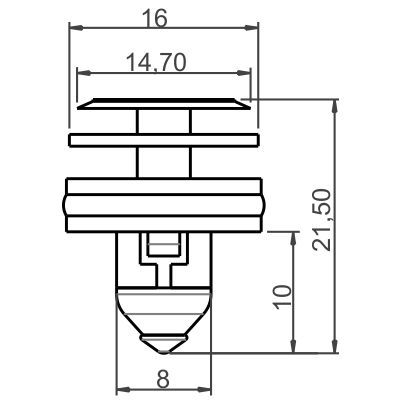 Clip, listwa ochronna FA1 10-40109.10