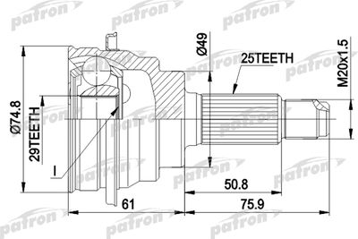 Шарнирный комплект, приводной вал PATRON PCV1039 для SUZUKI BALENO