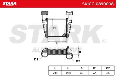 интеркулер (охладител за въздуха на турбината) STARK SKICC-0890008