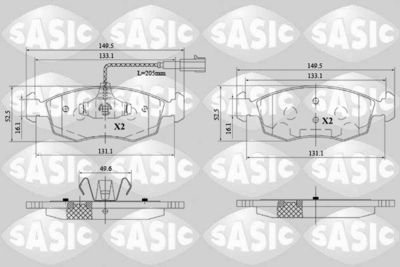 Комплект тормозных колодок, дисковый тормоз SASIC 6216171 для ABARTH PUNTO