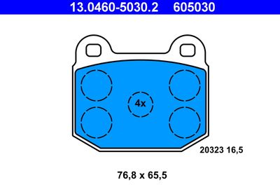 Комплект тормозных колодок, дисковый тормоз ATE 13.0460-5030.2 для OPEL REKORD