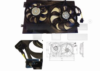 Вентилятор, охлаждение двигателя TYC 837-0024 для SKODA OCTAVIA