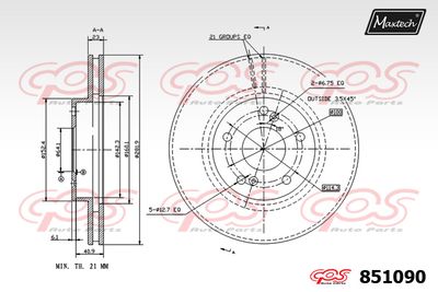 MAXTECH 851090 Тормозные диски  для HONDA CR-V (Хонда Кр-в)