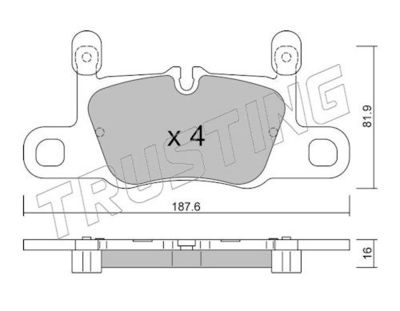 Zestaw klocków hamulcowych, hamulce tarczowe TRUSTING 1258.3