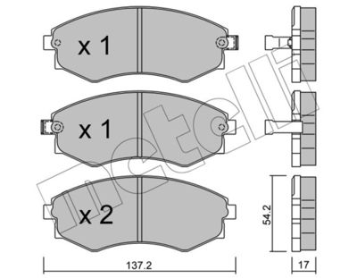 Комплект тормозных колодок, дисковый тормоз 22-0188-0