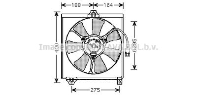 Вентилятор, охлаждение двигателя AVA QUALITY COOLING TO7546 для TOYOTA RAV 4