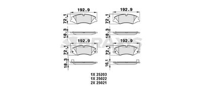 BRAXIS AA0248 Тормозные колодки и сигнализаторы  для LAND ROVER DISCOVERY IV (L319) 3.0 TD 4x4