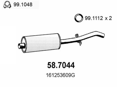 Глушитель выхлопных газов конечный ASSO 58.7044 для VW JETTA