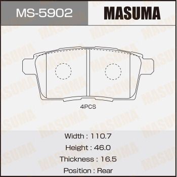 Комплект тормозных колодок MASUMA MS-5902 для MAZDA CX-9