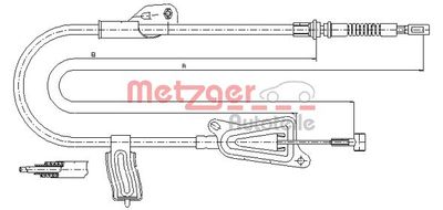 Тросик, cтояночный тормоз METZGER 17.0126 для NISSAN ALMERA