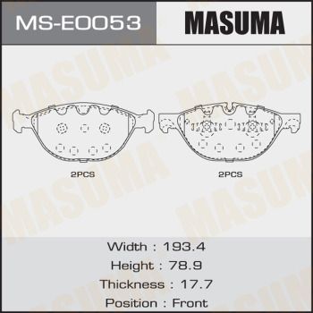 Комплект тормозных колодок MASUMA MS-E0053 для BMW X6