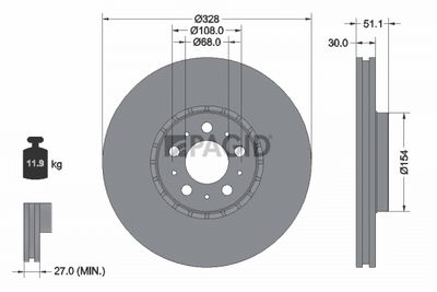 спирачен диск PAGID 55841NHC